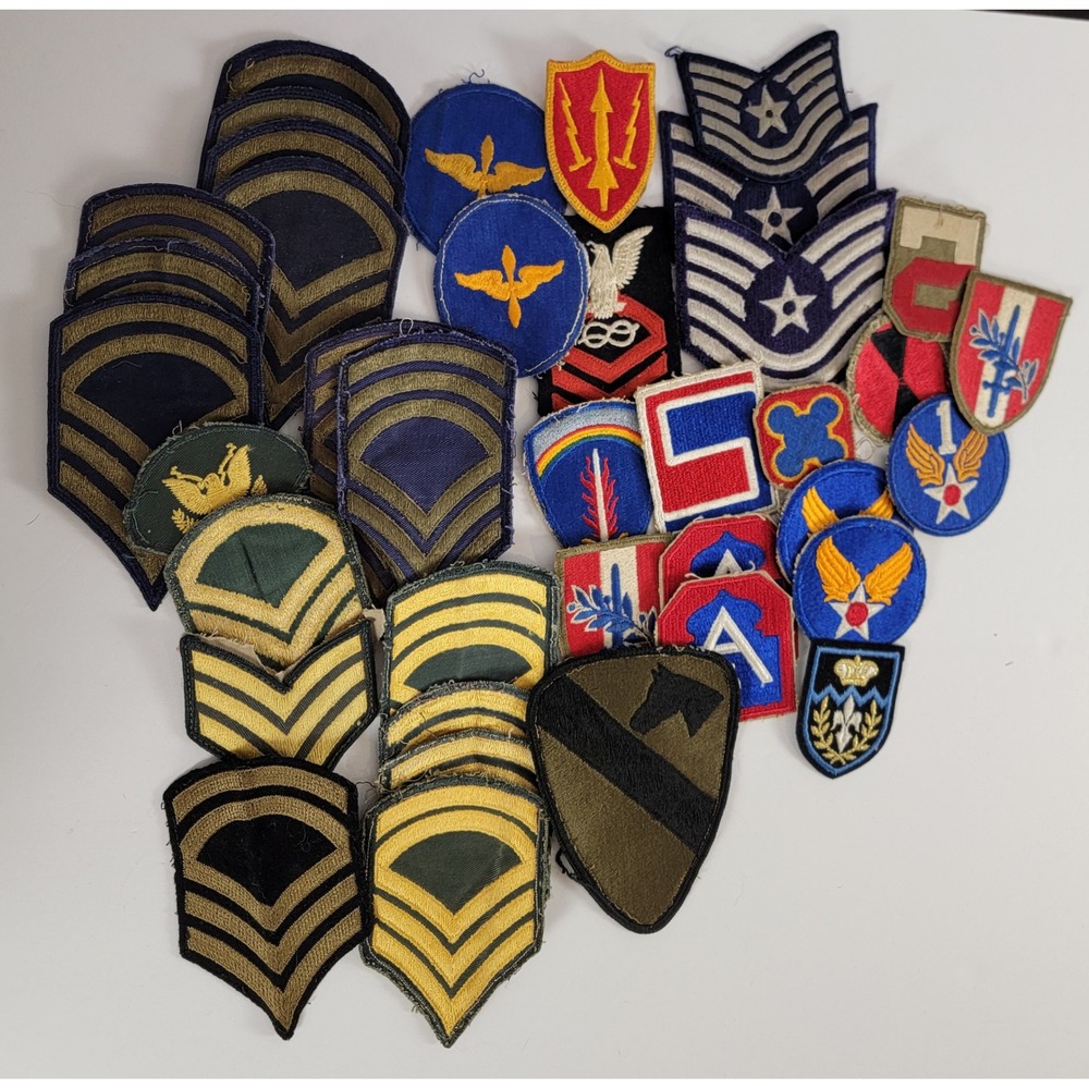 Vintage Military 40 Patch
Lot US Army Air Force Rank Insignia Unit Emblems